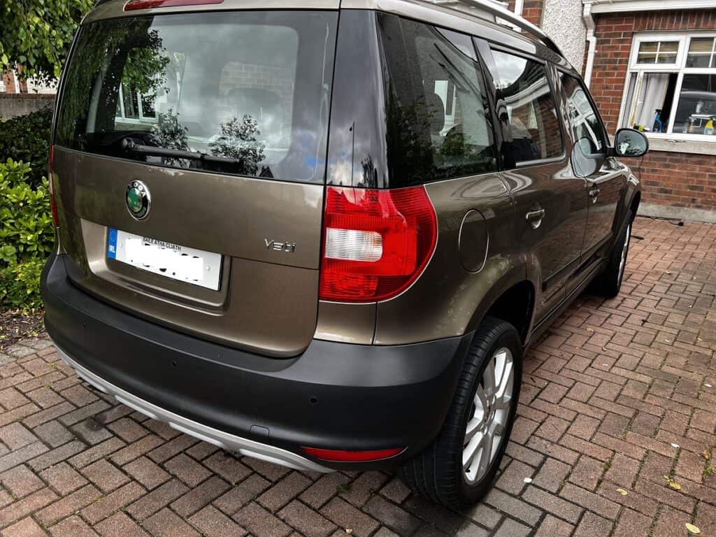 Car with Bumpers that have been cleaned and restored.