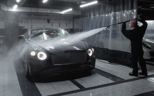 Power Wash Black Car