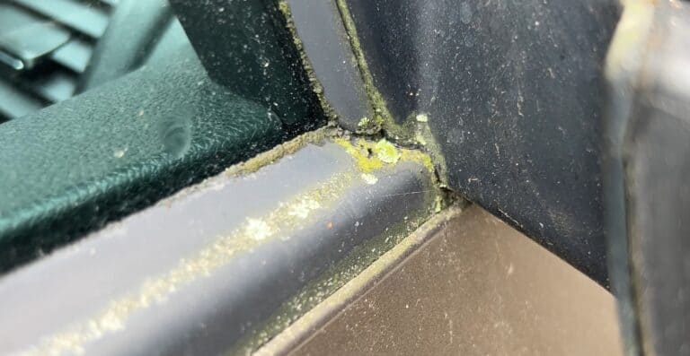 How to remove green algae from car window seals and paint.